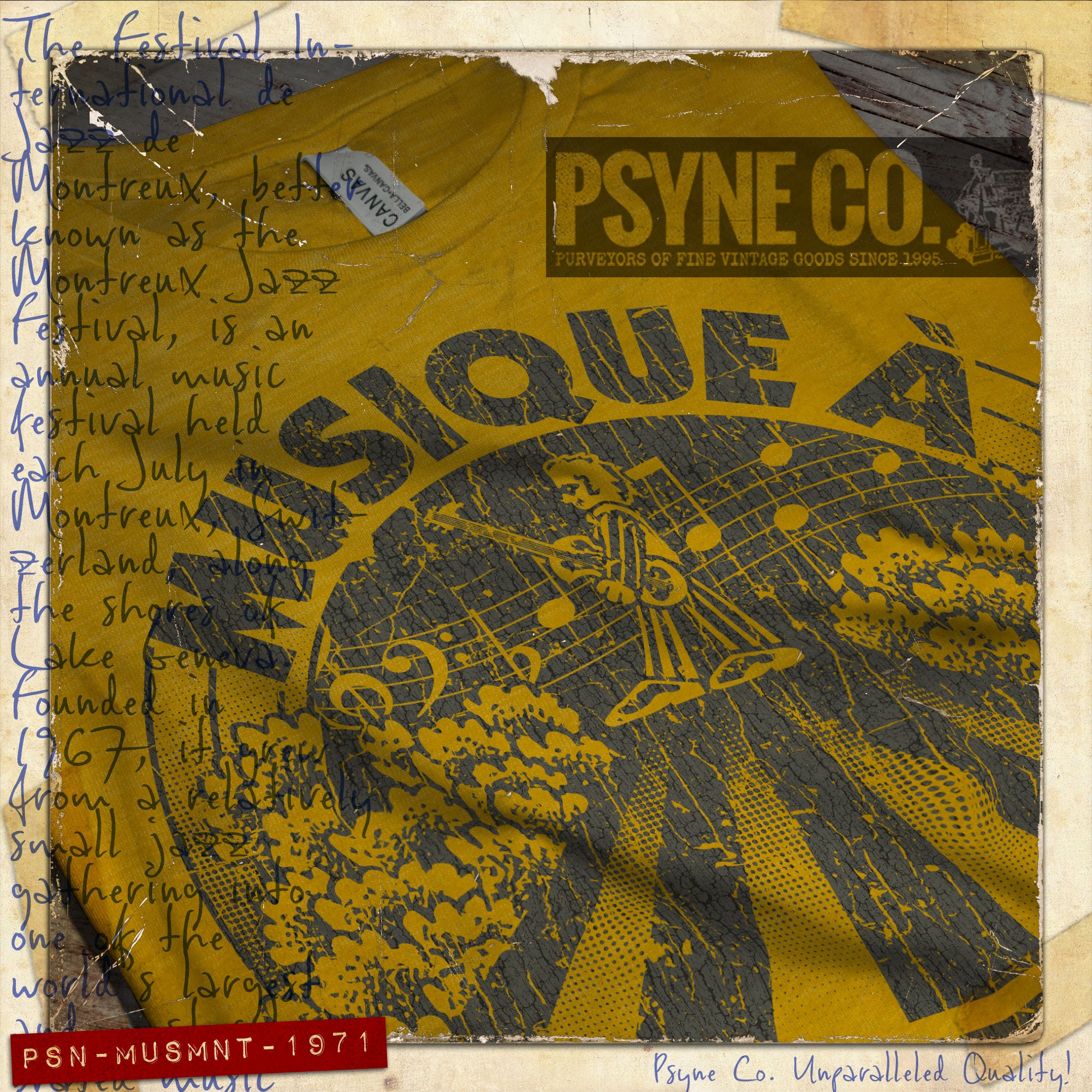 Musique à Montreux 1971 Vintage Men's T-Shirt
