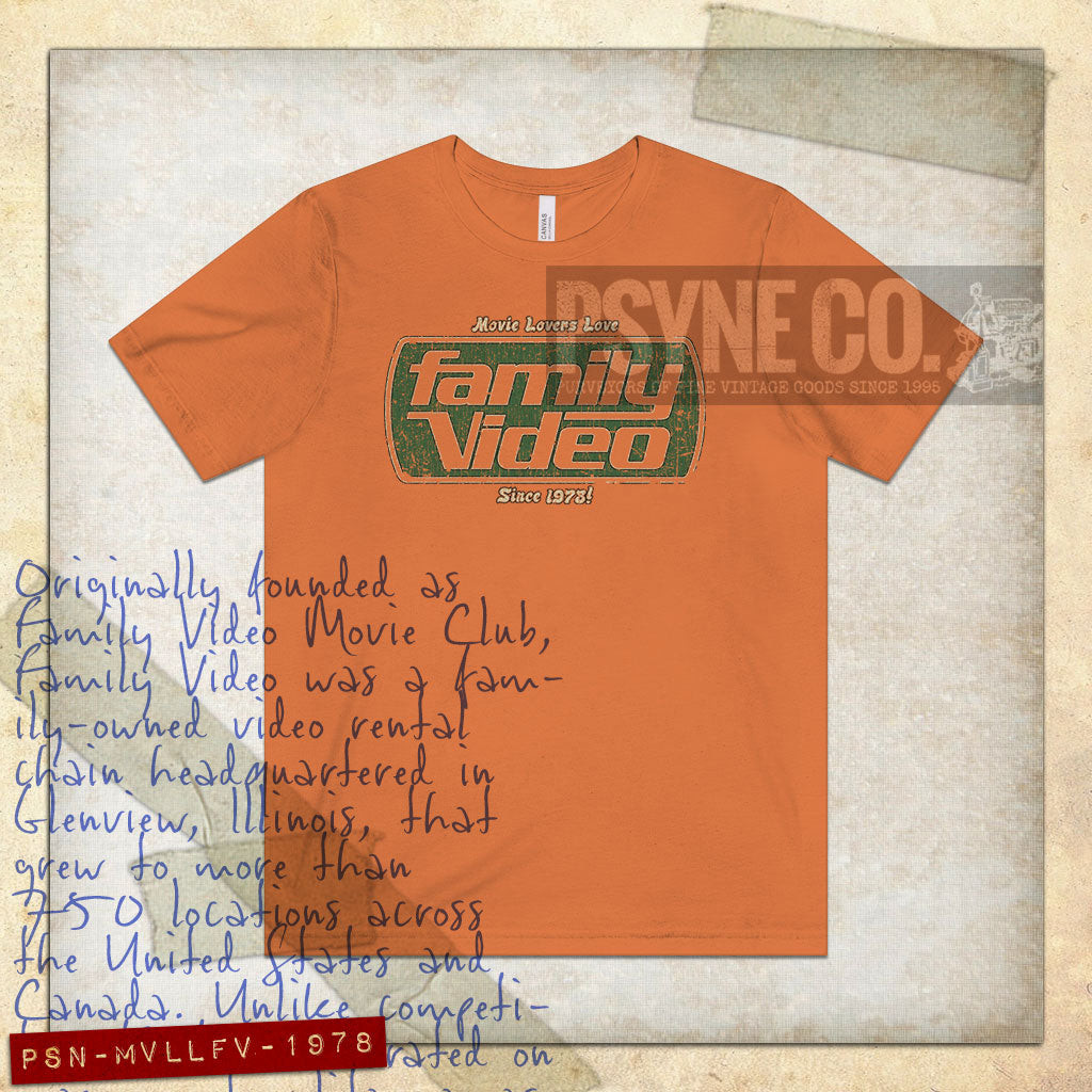 Movie Lovers Love Family Video 1978 Vintage Men’s T-Shirt