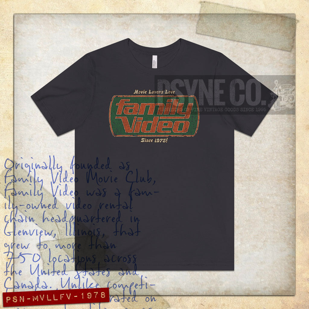 Movie Lovers Love Family Video 1978 Vintage Men’s T-Shirt
