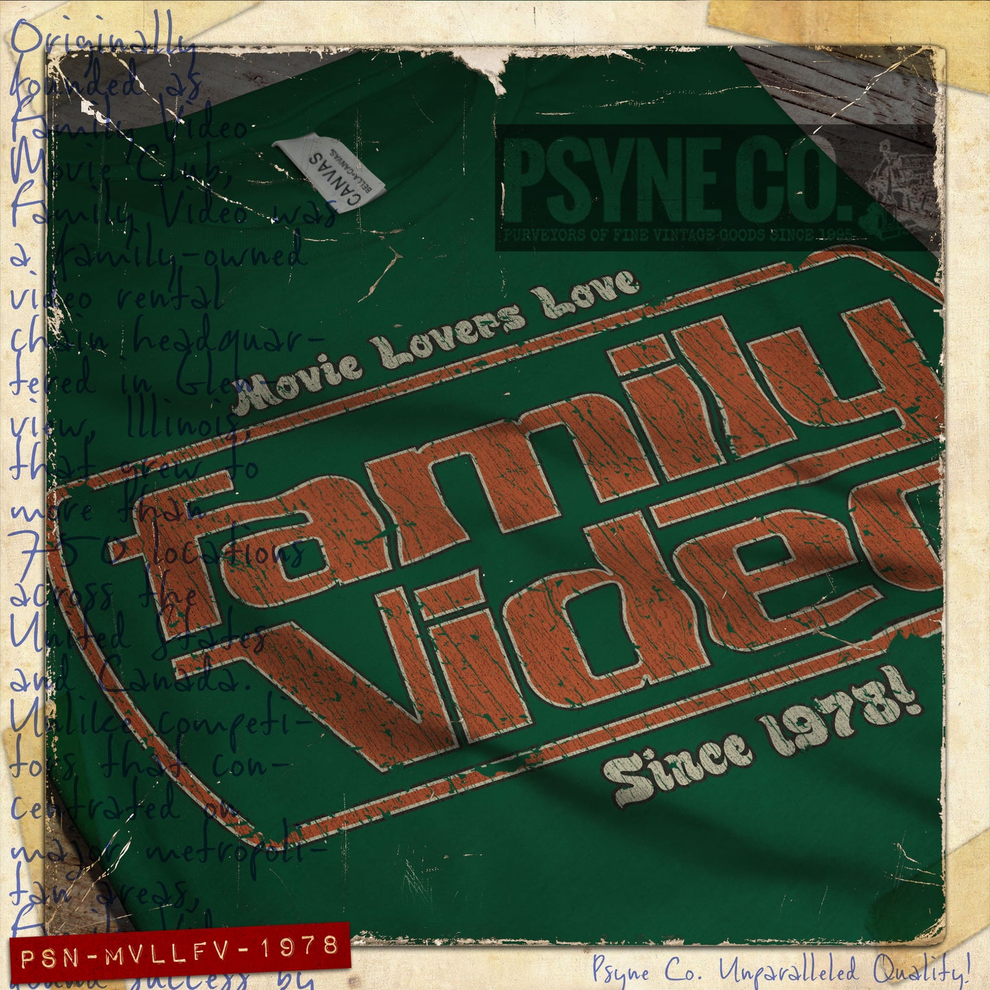 Movie Lovers Love Family Video 1978 Vintage Men’s T-Shirt
