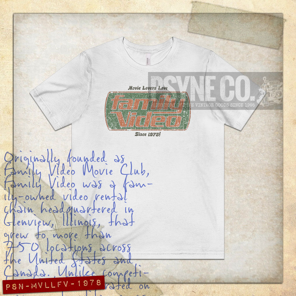 Movie Lovers Love Family Video 1978 Vintage Men’s T-Shirt