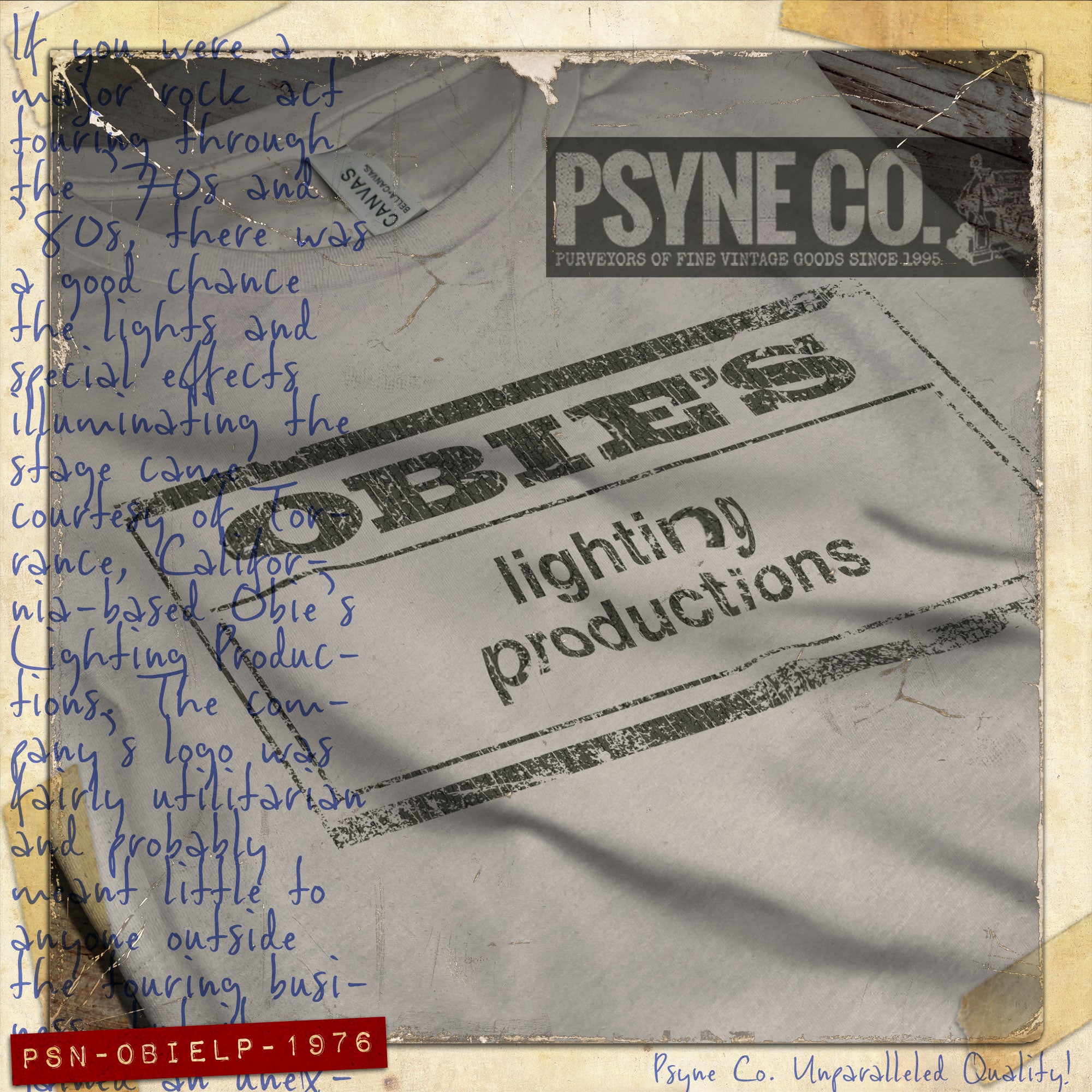 Obie's Lighting Productions 1976 Vintage Men's T-Shirt