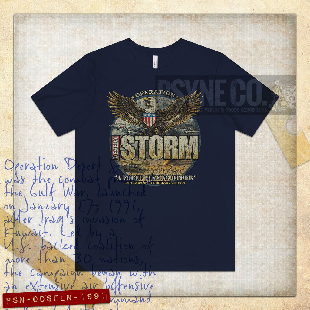 Operation Desert Storm A Force Like No Other 1991 Vintage Men's T-Shirt