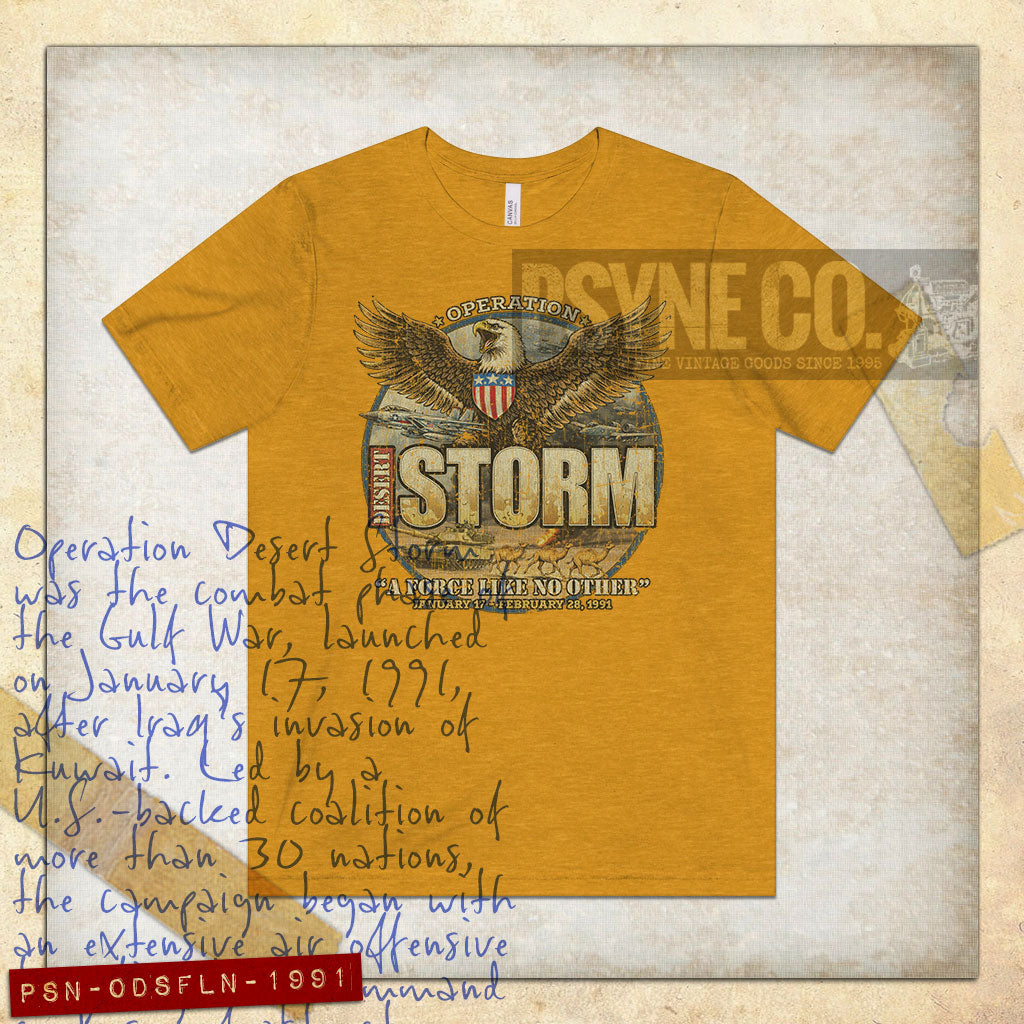 Operation Desert Storm A Force Like No Other 1991 Vintage Men's T-Shirt