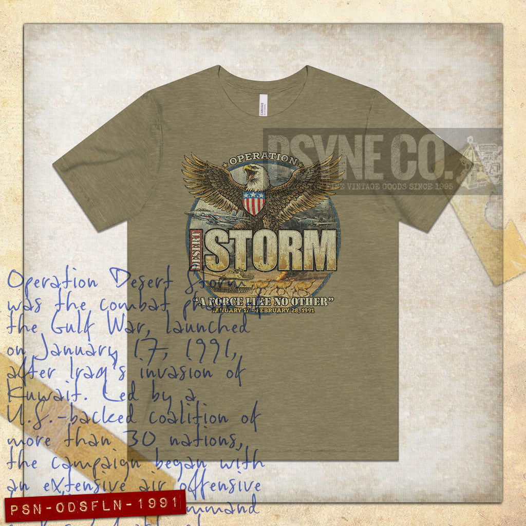 Operation Desert Storm A Force Like No Other 1991 Vintage Men's T-Shirt