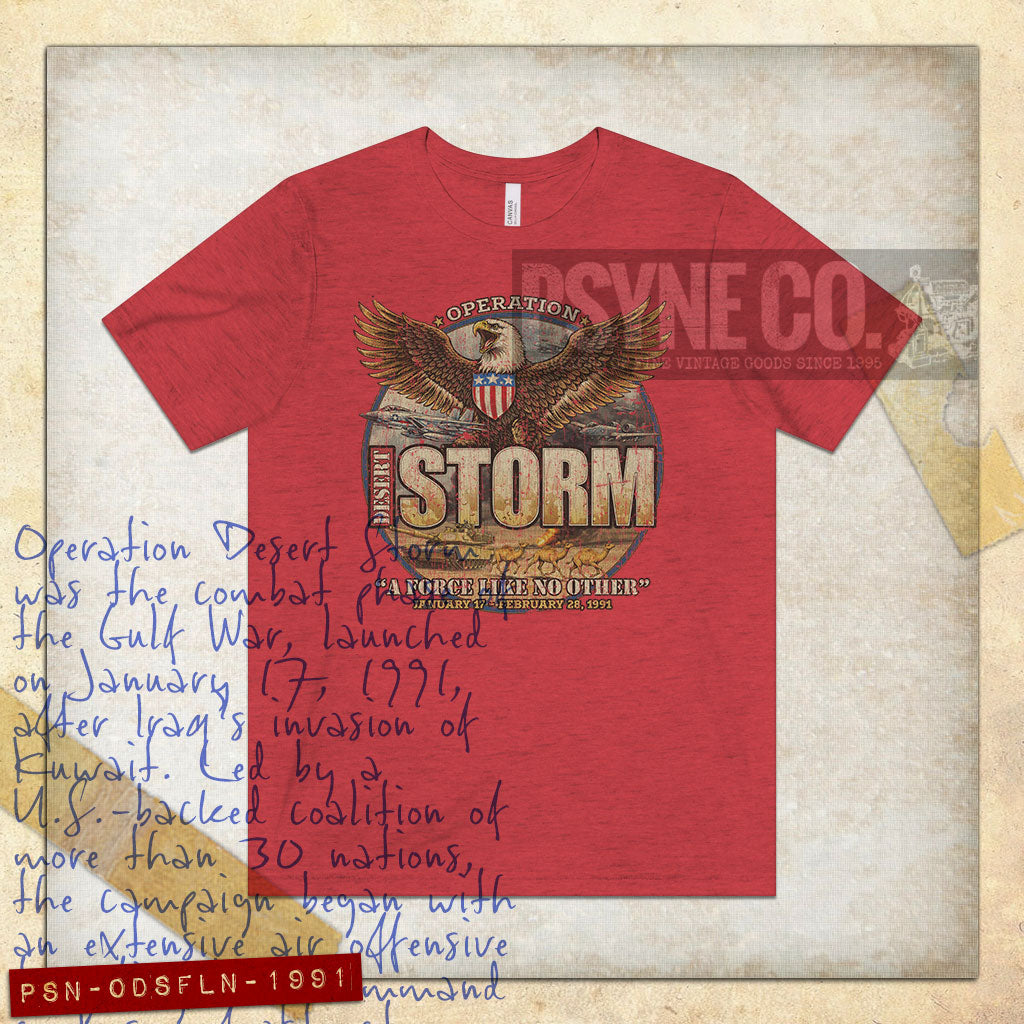 Operation Desert Storm A Force Like No Other 1991 Vintage Men's T-Shirt