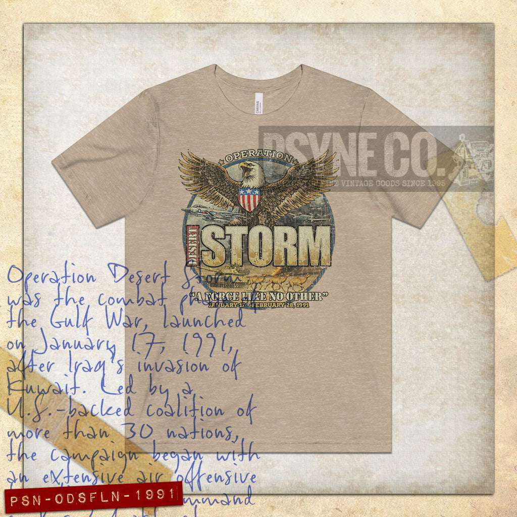 Operation Desert Storm A Force Like No Other 1991 Vintage Men's T-Shirt
