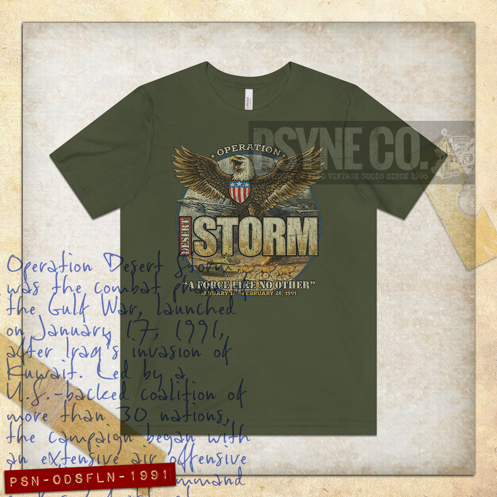 Operation Desert Storm A Force Like No Other 1991 Vintage Men's T-Shirt