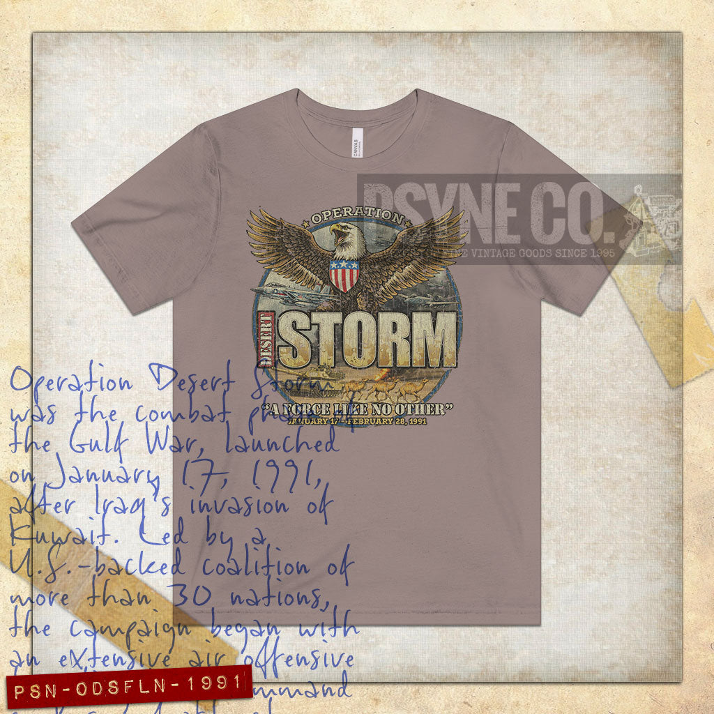 Operation Desert Storm A Force Like No Other 1991 Vintage Men's T-Shirt