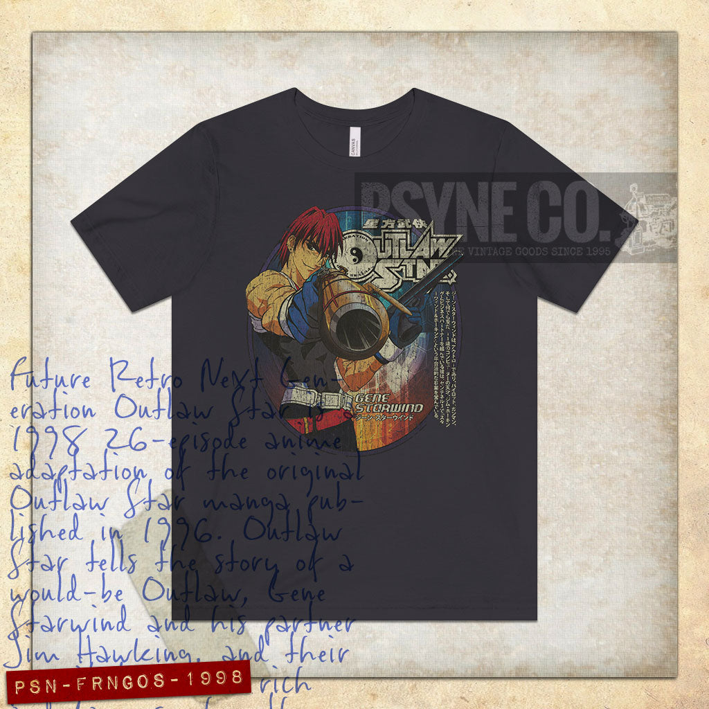 Future Retro Next Generation Outlaw Star Gene Starwind 1998 Vintage Men's T-Shirt