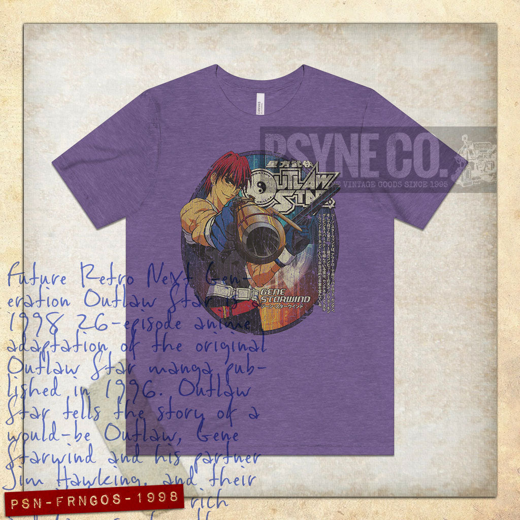 Future Retro Next Generation Outlaw Star Gene Starwind 1998 Vintage Men's T-Shirt