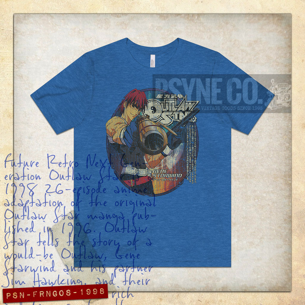 Future Retro Next Generation Outlaw Star Gene Starwind 1998 Vintage Men's T-Shirt