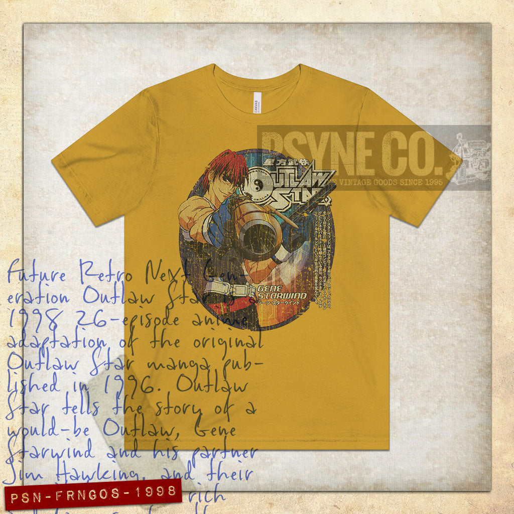 Future Retro Next Generation Outlaw Star Gene Starwind 1998 Vintage Men's T-Shirt