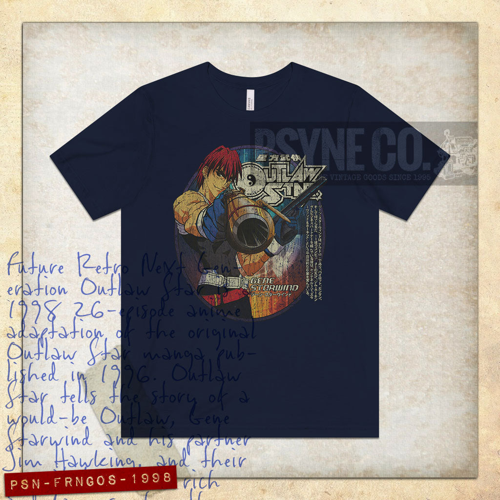 Future Retro Next Generation Outlaw Star Gene Starwind 1998 Vintage Men's T-Shirt