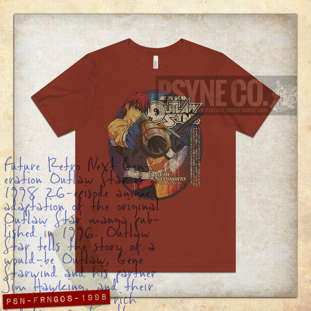 Future Retro Next Generation Outlaw Star Gene Starwind 1998 Vintage Men's T-Shirt