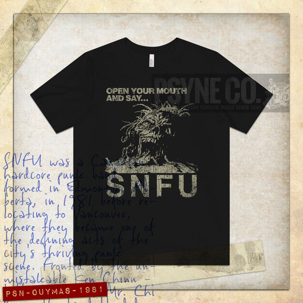 Open Up Your Mouth and Say SNFU 1981 Vintage Men’s T-Shirt