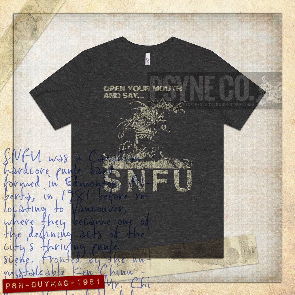 Open Up Your Mouth and Say SNFU 1981 Vintage Men’s T-Shirt