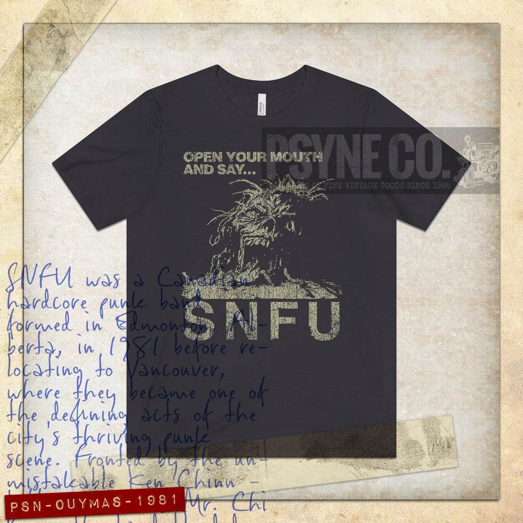 Open Up Your Mouth and Say SNFU 1981 Vintage Men’s T-Shirt