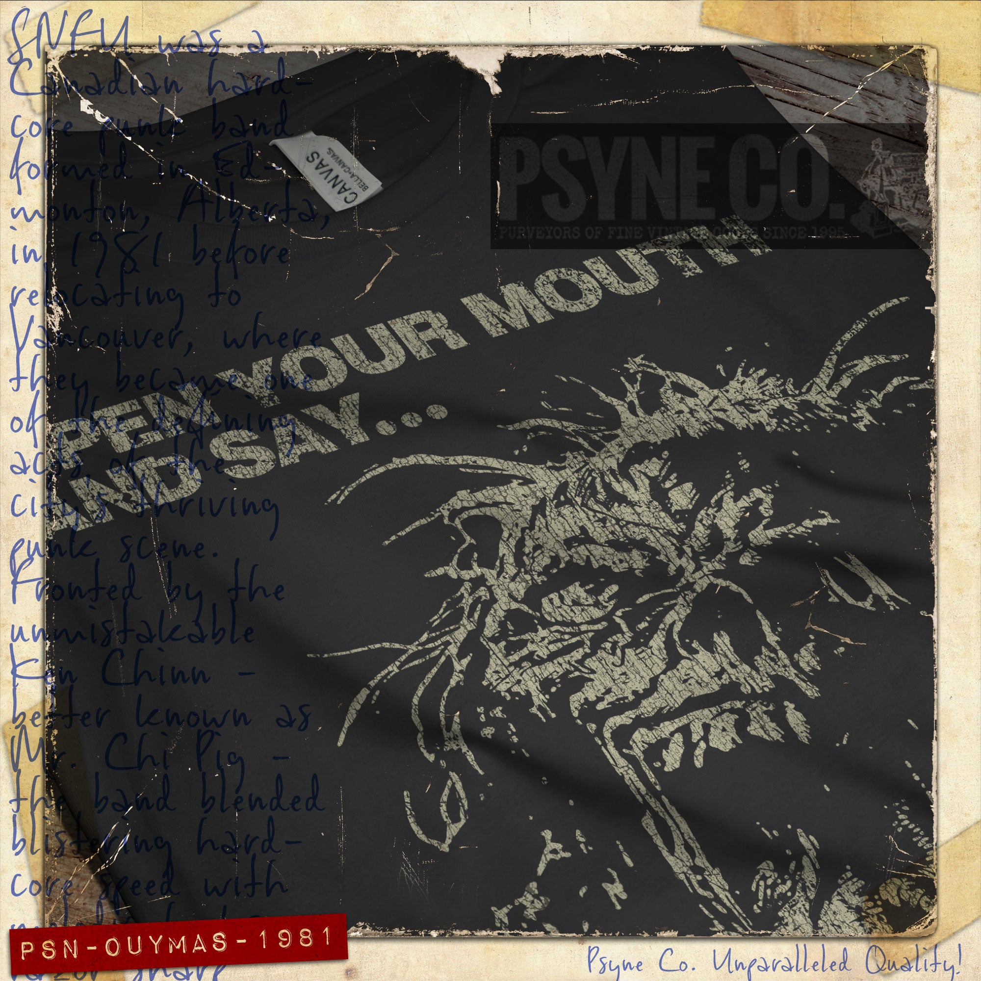 Open Up Your Mouth and Say SNFU 1981 Vintage Men’s T-Shirt