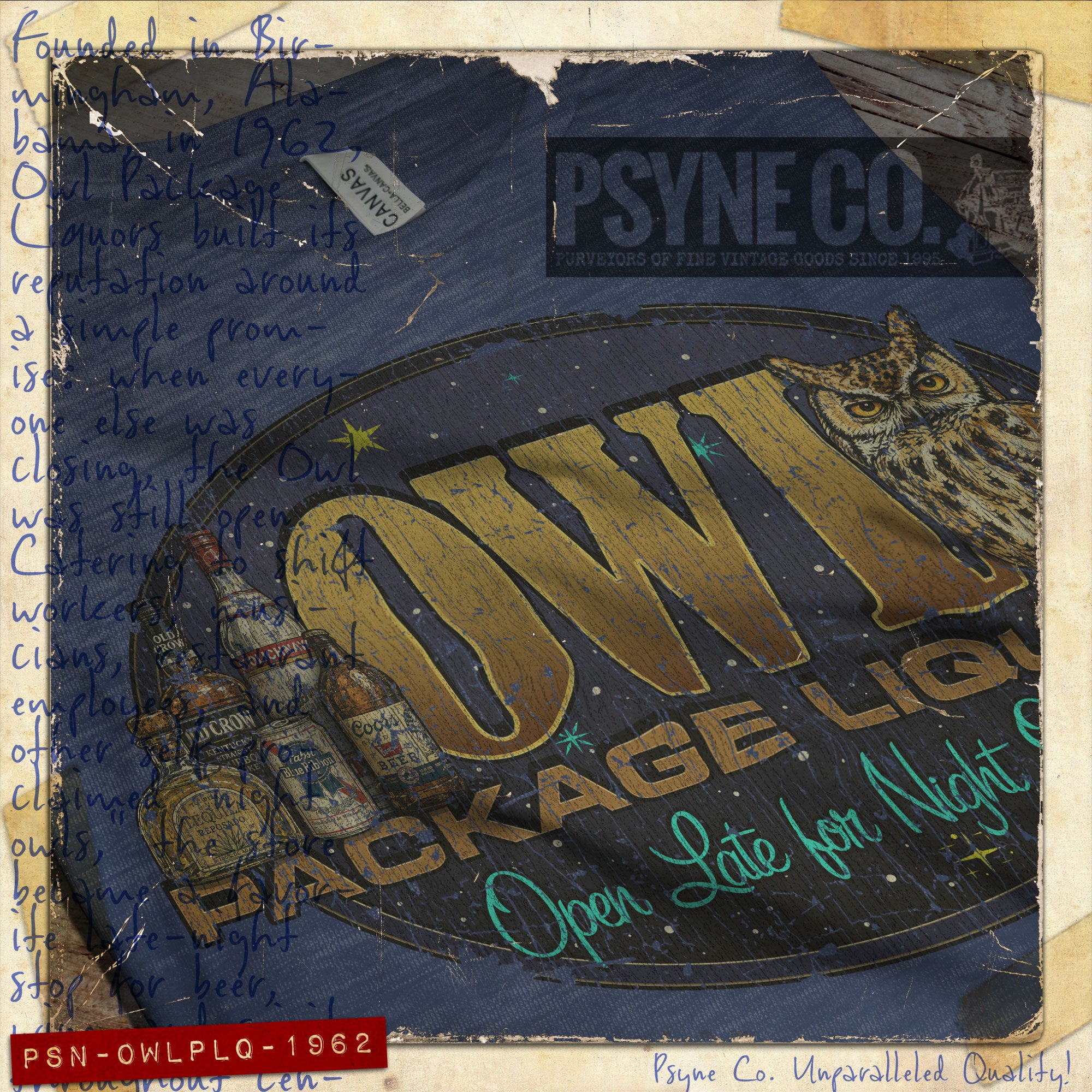 Owl Package Liquors 1962 Vintage Men's T-Shirt