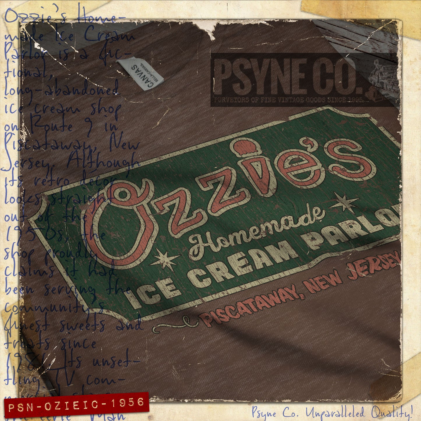 Ozzie's Ice Cream Parlor 1956 Vintage Men’s T-Shirt