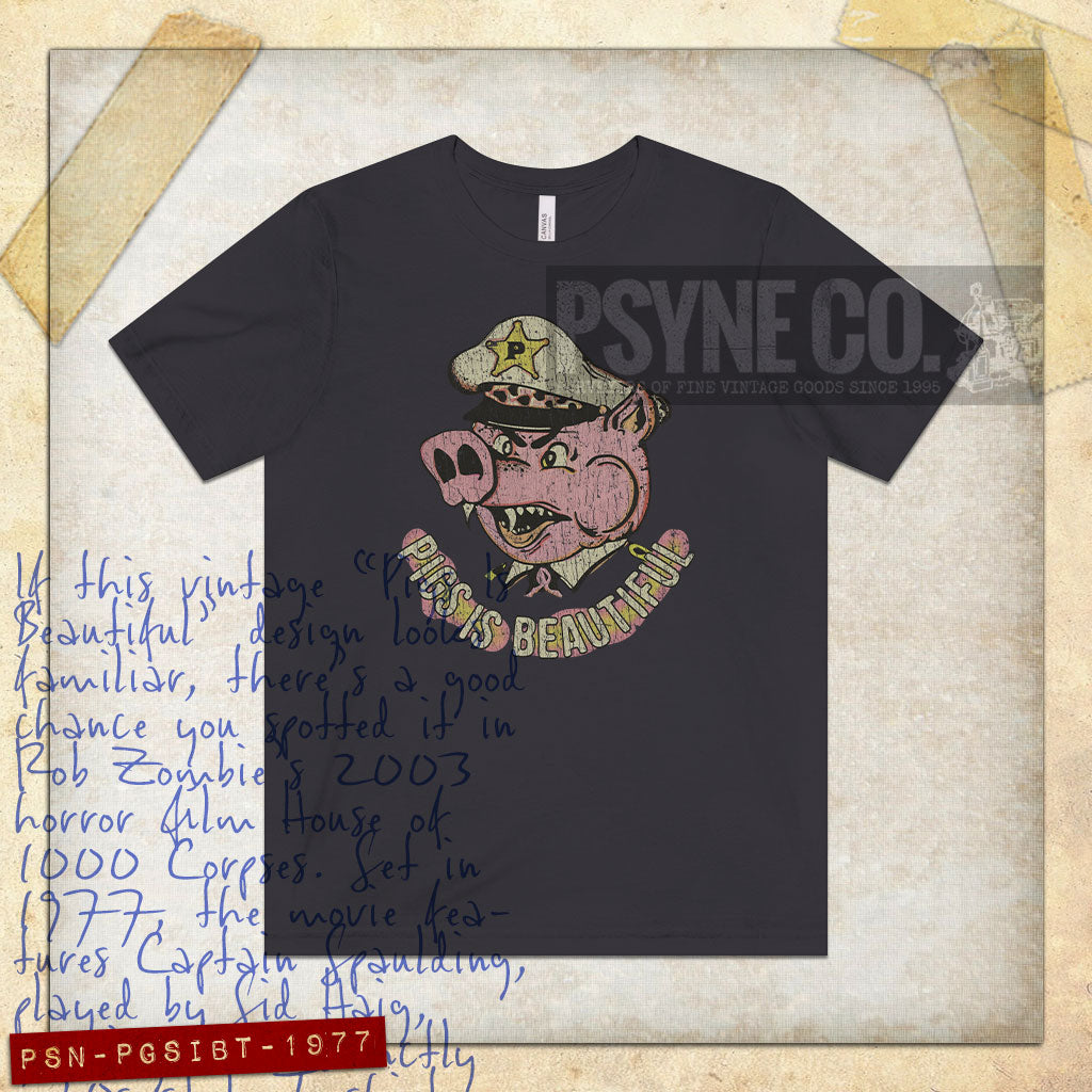 Pigs is Beautiful 1977 Vintage Men's T-Shirt