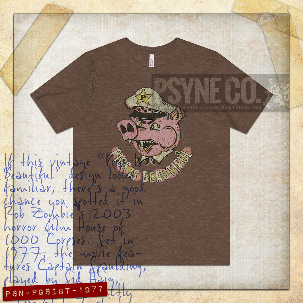 Pigs is Beautiful 1977 Vintage Men's T-Shirt