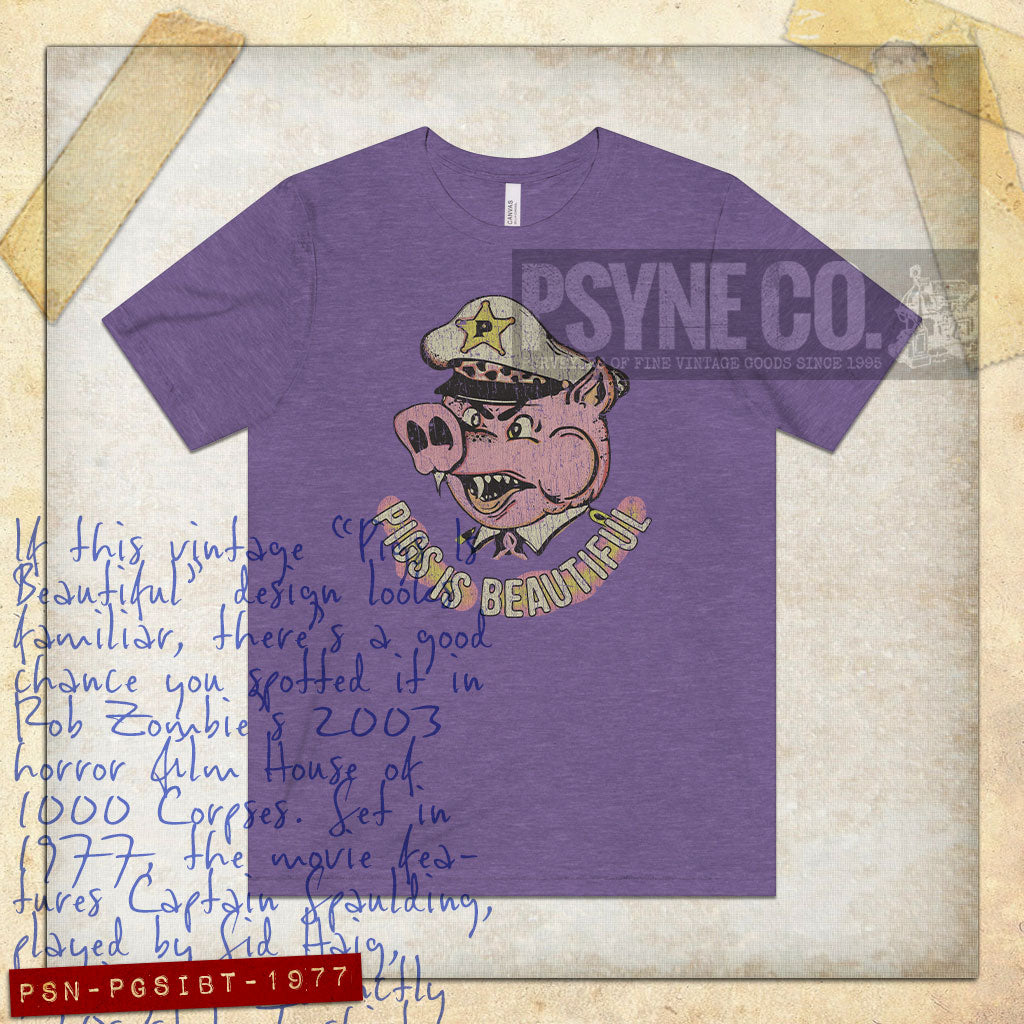 Pigs is Beautiful 1977 Vintage Men's T-Shirt