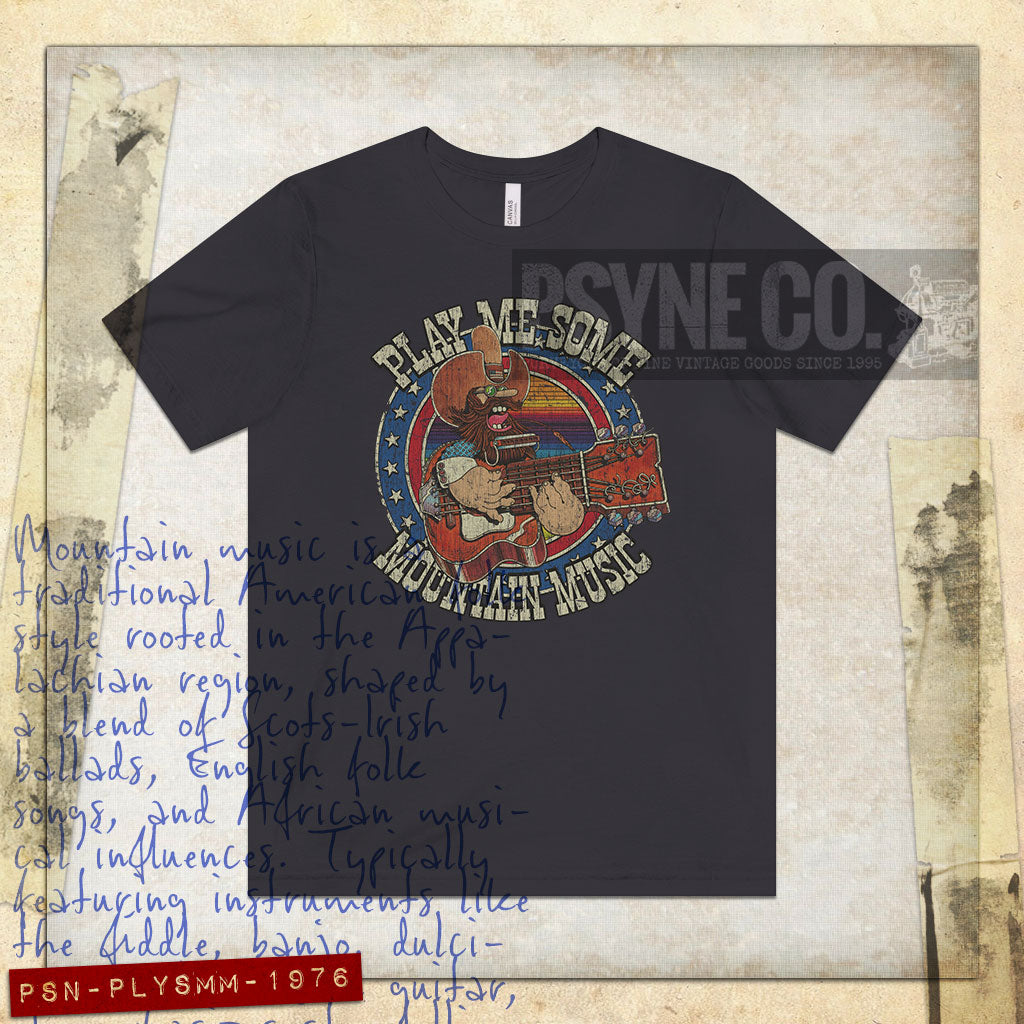 Play Me Some Mountain Music 1976 Vintage Men's T-Shirt