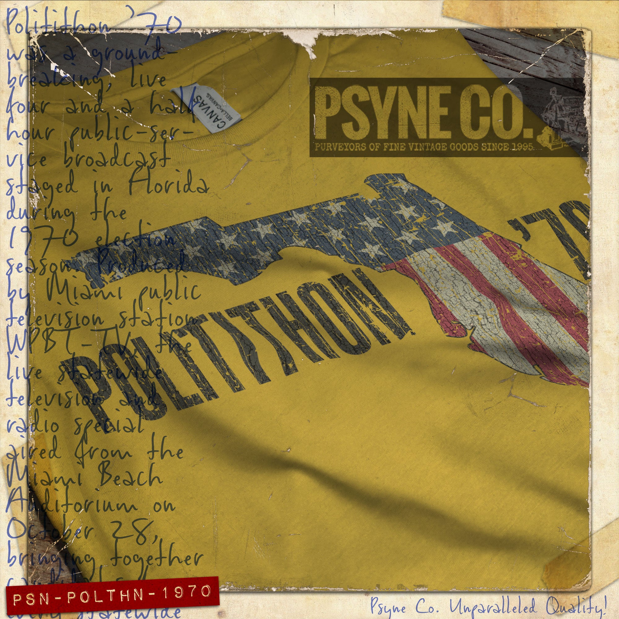 Politithon '70 Florida 1970 Vintage Men's T-Shirt