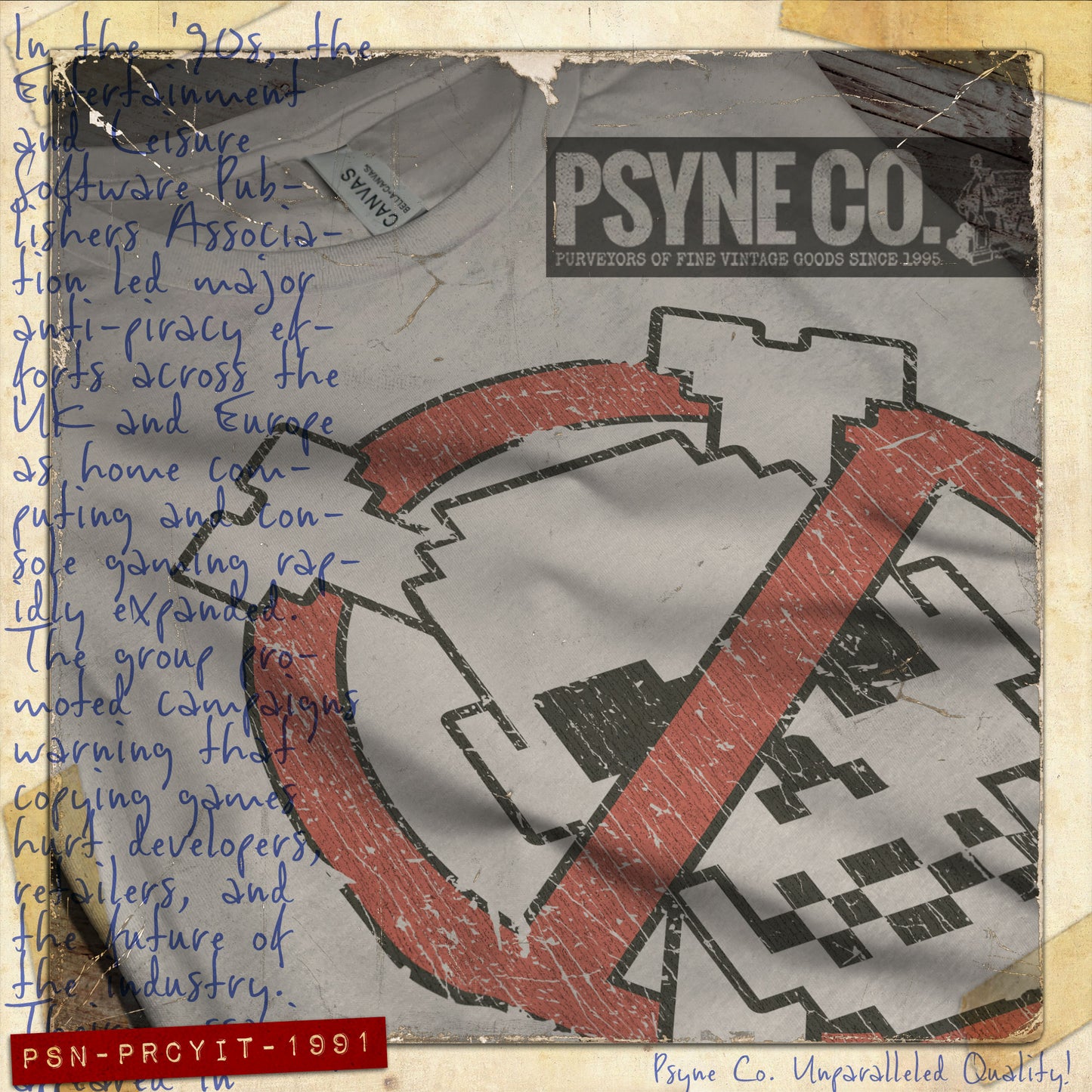 Piracy is Theft 1991 Vintage Men's T-Shirt