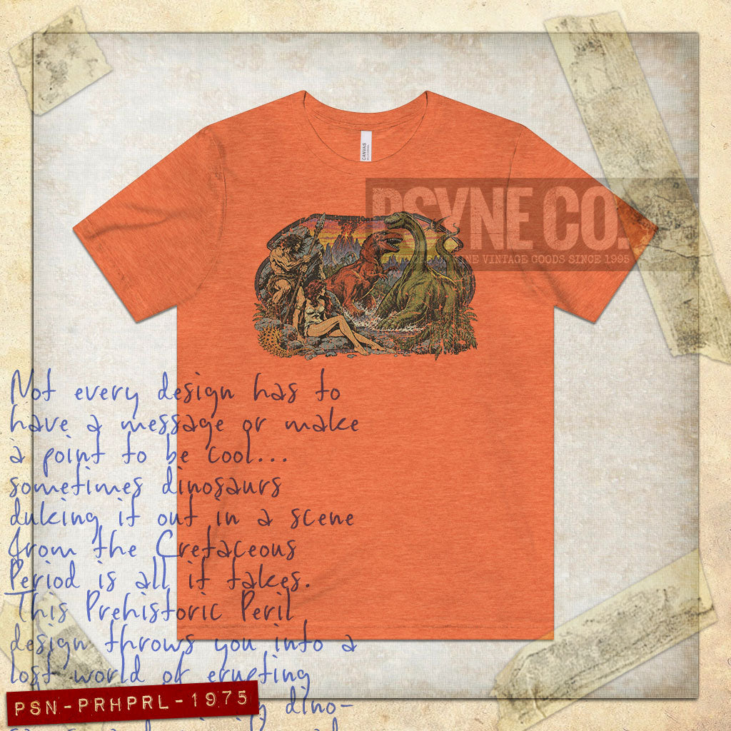 Prehistoric Peril 1975 Vintage Men's T-Shirt