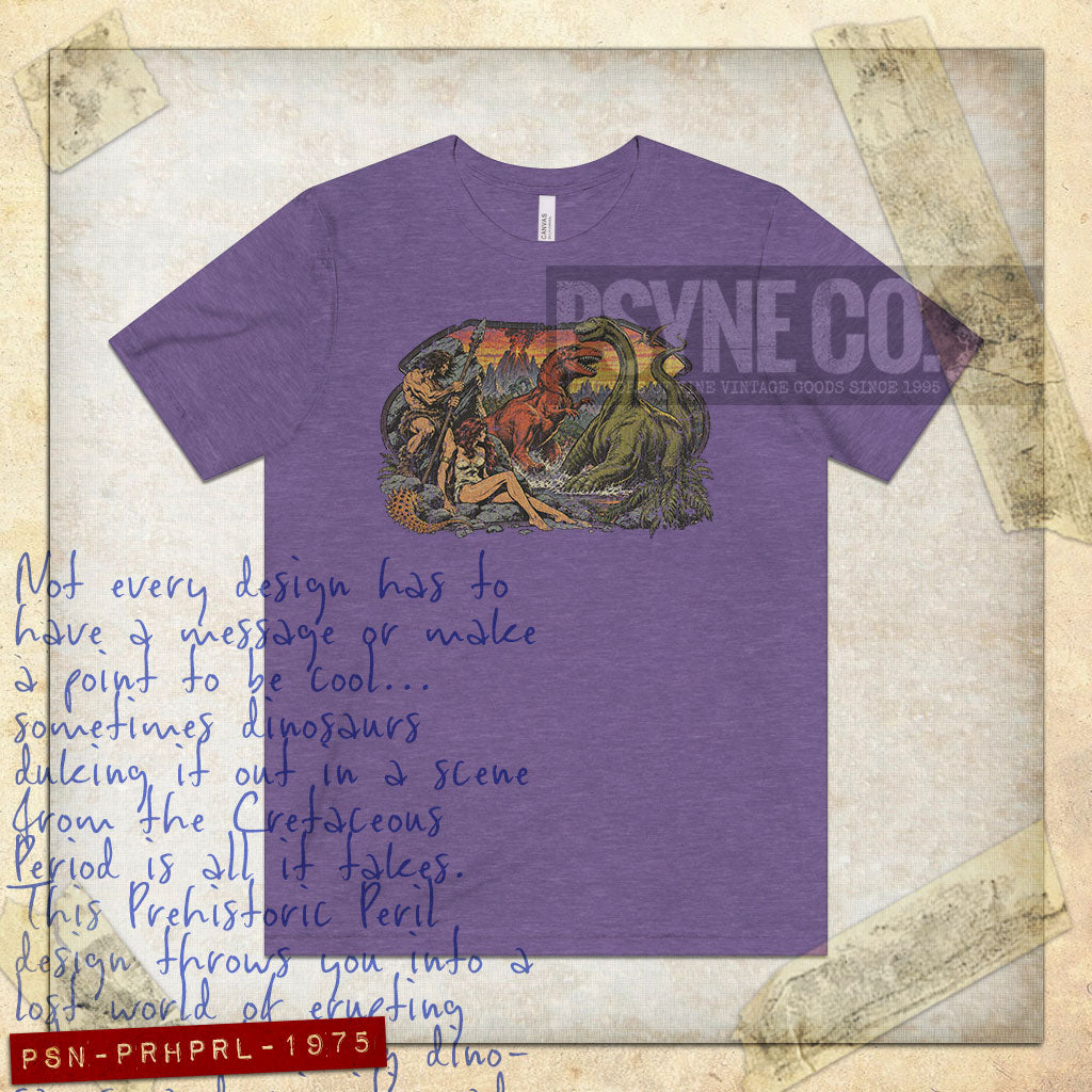 Prehistoric Peril 1975 Vintage Men's T-Shirt