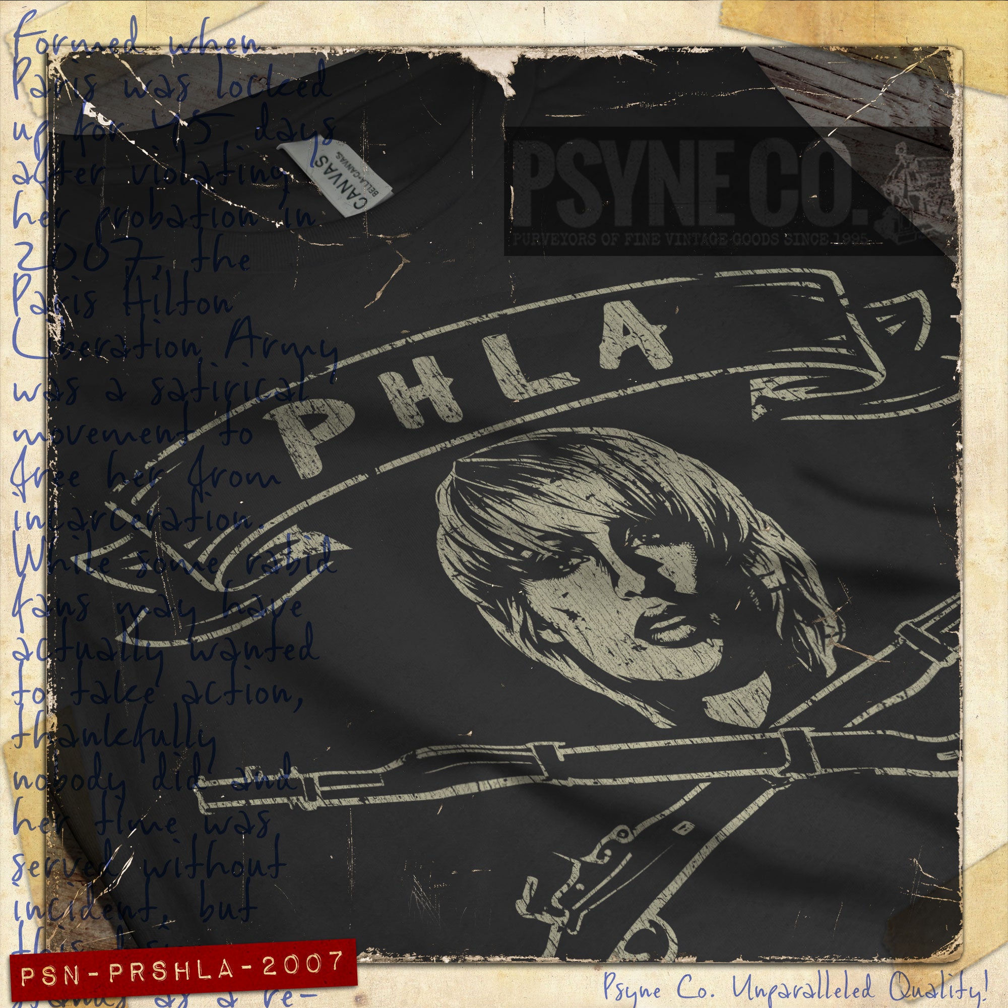 Paris Hilton Liberation Army 2007 Vintage Men's T-Shirt