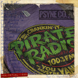 Pirate Radio KQLZ 100.3 FM Crankin' & Yankin' 1989 Vintage Men's T-Shirt