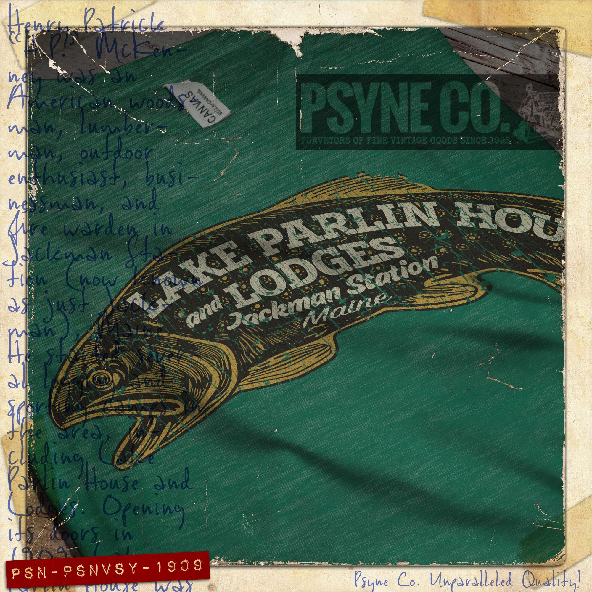 Lake Parlin House & Lodges 1909 Vintage Men's T-Shirt