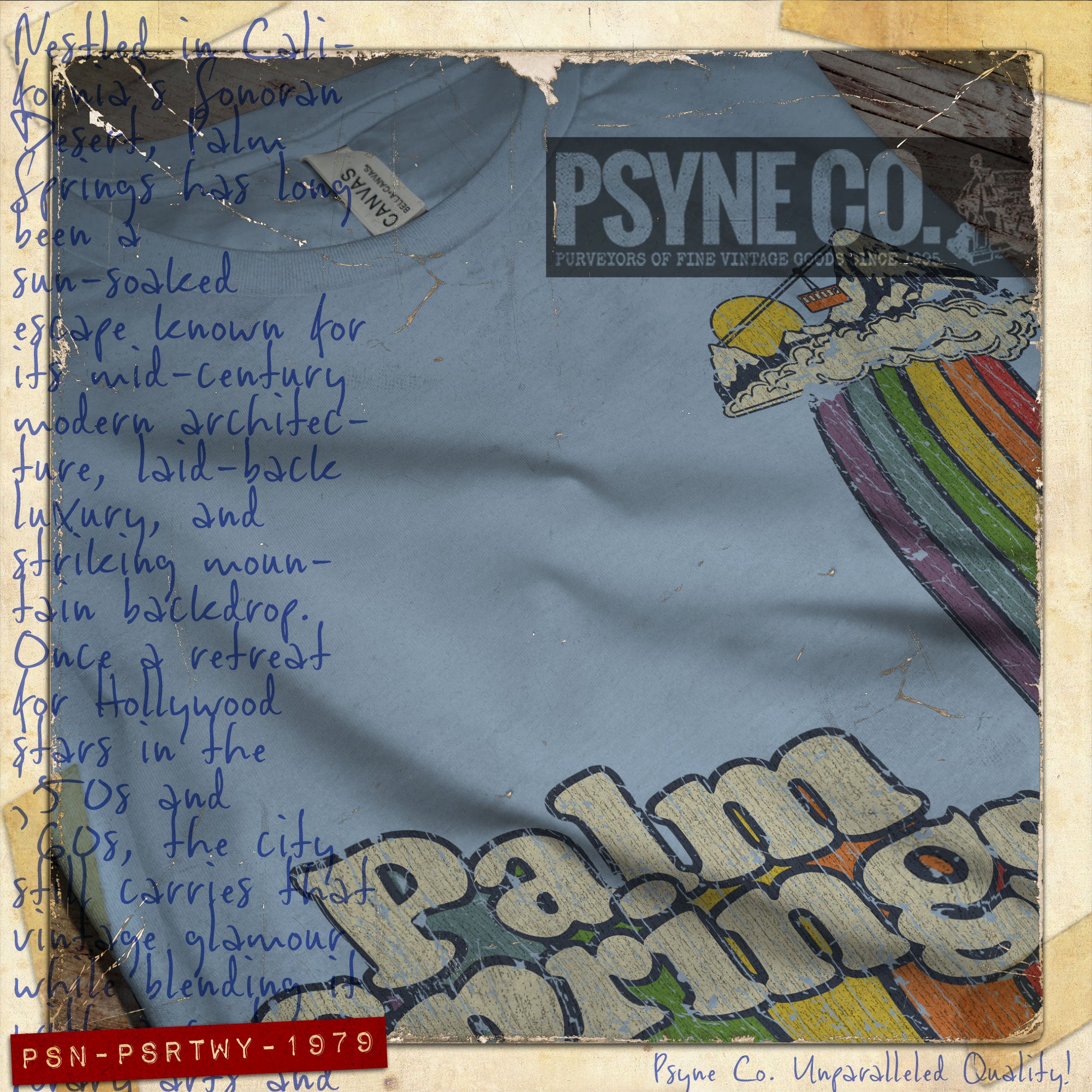 Palm Springs Rainbow Tramway 1979 Vintage Men's T-Shirt