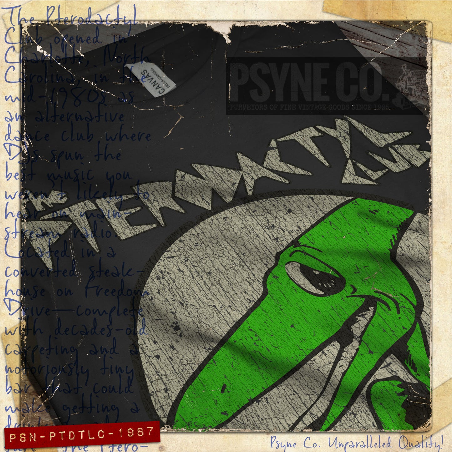 Pterodactyl Club 1987 Vintage Men's T-Shirt