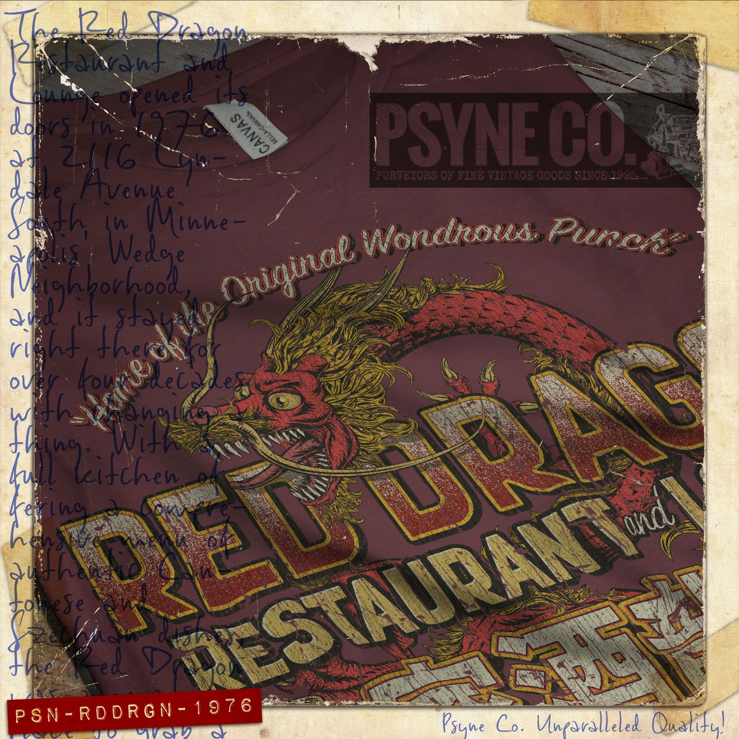 Red Dragon Restaurant and Lounge 1976 Vintage Men's T-Shirt
