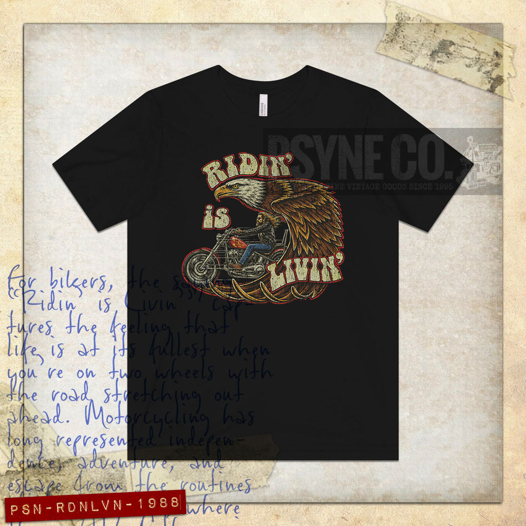 Ridin' is Livin' 1988 Vintage Men's T-Shirt
