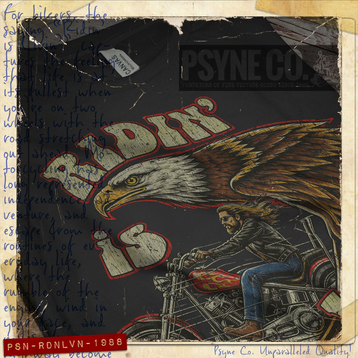 Ridin' is Livin' 1988 Vintage Men's T-Shirt