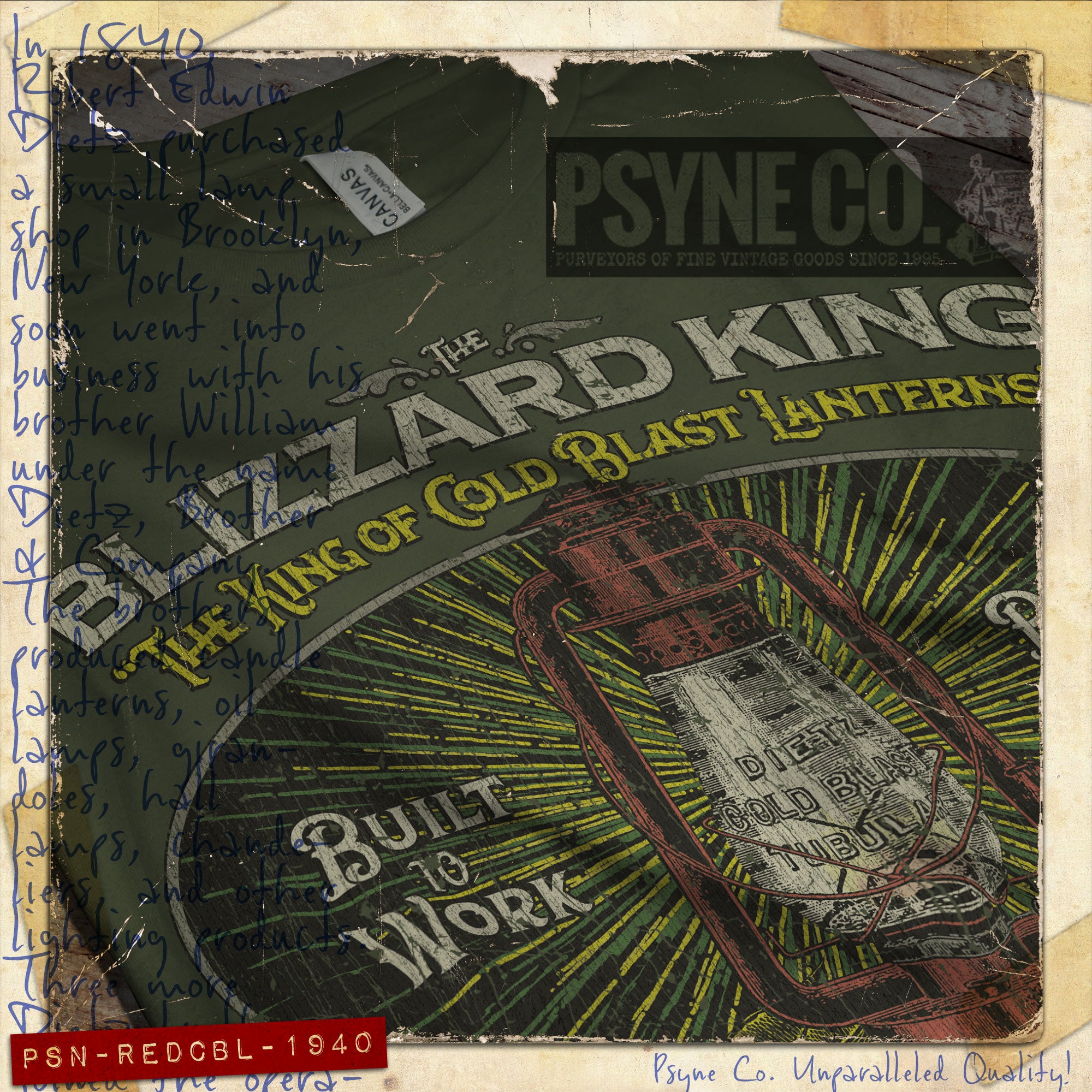 R.E. Dietz Company Blizzard Lantern 1840 Vintage Men's T-Shirt