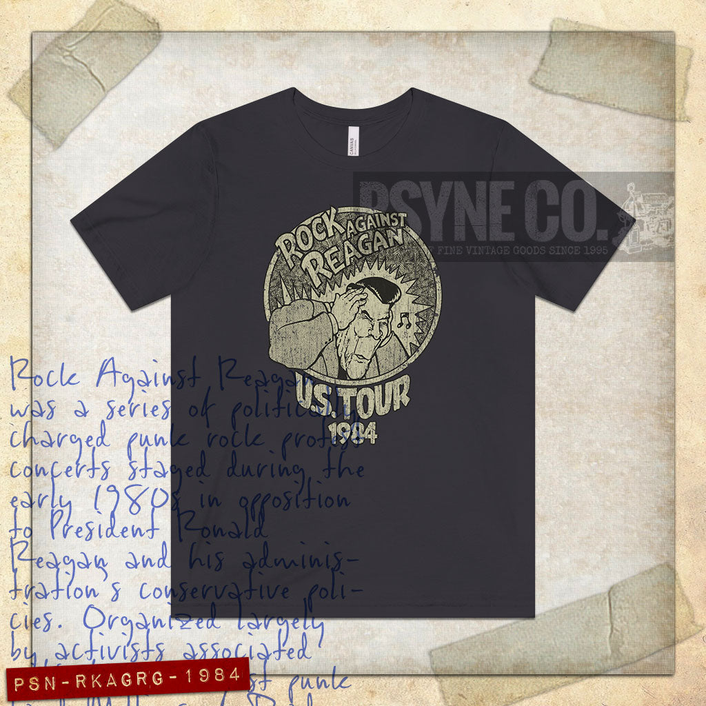 Rock Against Reagan 1984 Vintage Men's T-Shirt