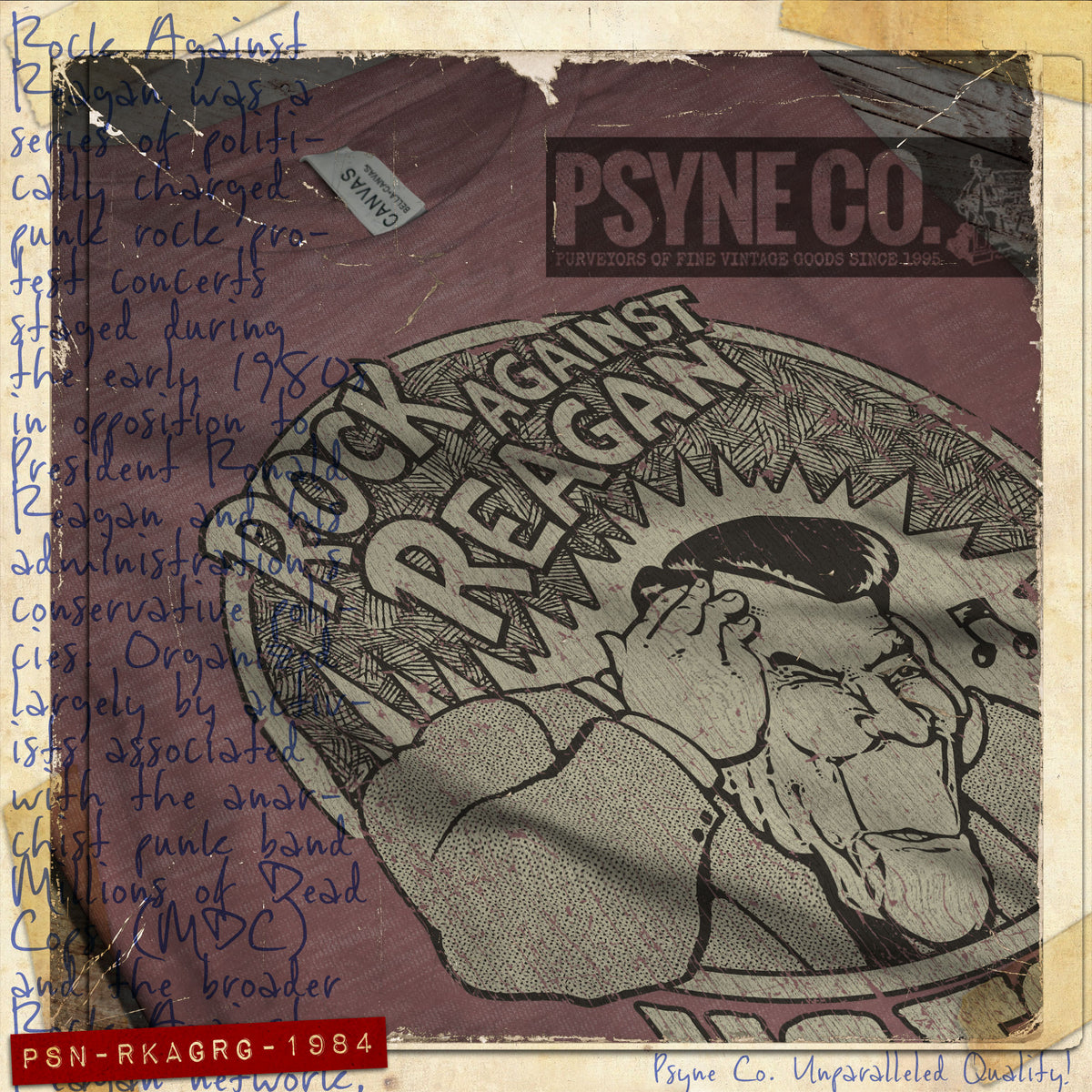 Rock Against Reagan 1984 Vintage Men's T-Shirt