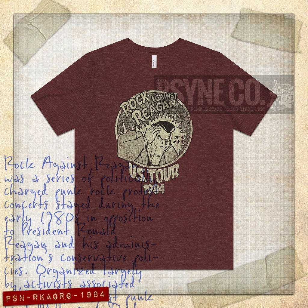 Rock Against Reagan 1984 Vintage Men's T-Shirt