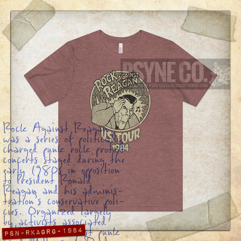 Rock Against Reagan 1984 Vintage Men's T-Shirt