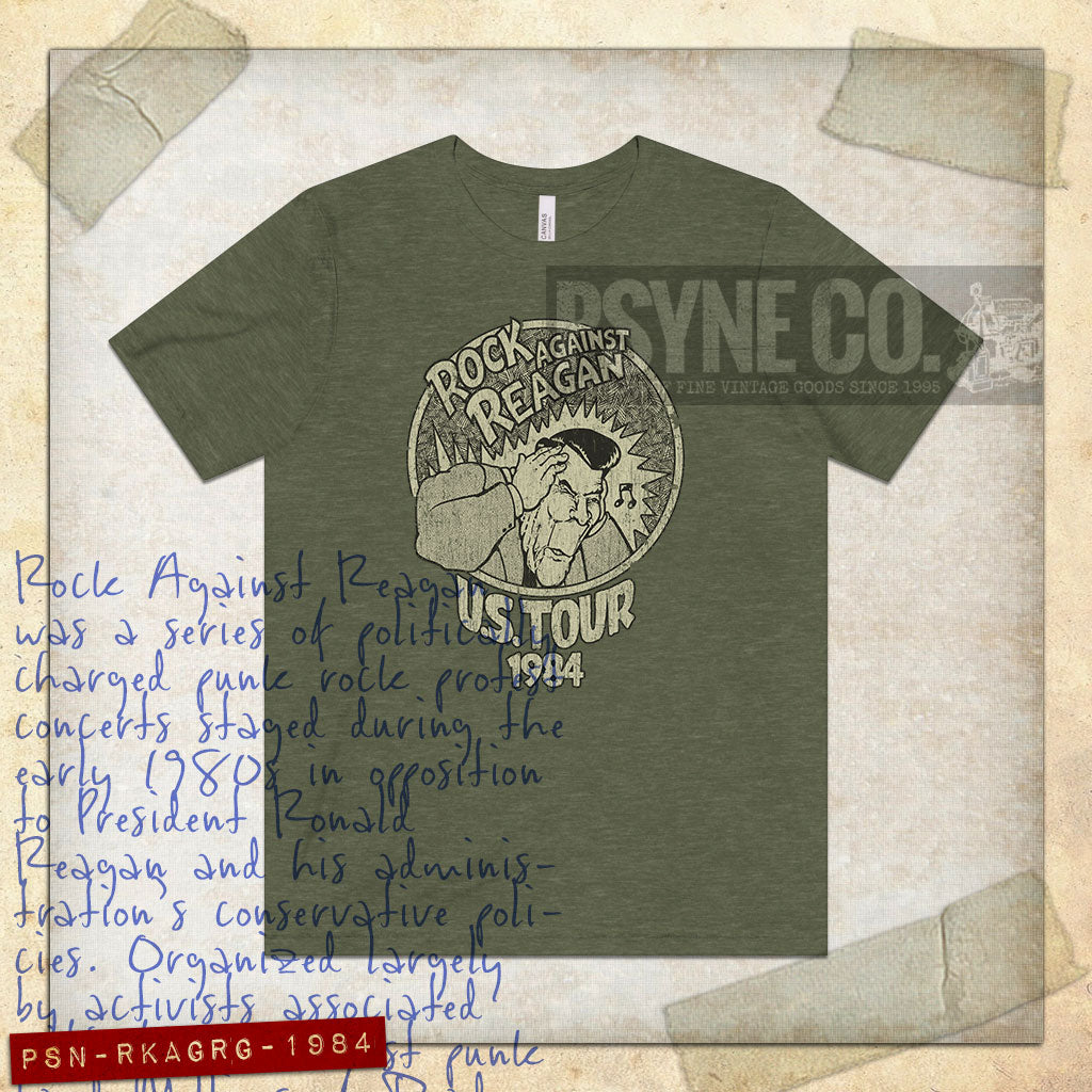 Rock Against Reagan 1984 Vintage Men's T-Shirt