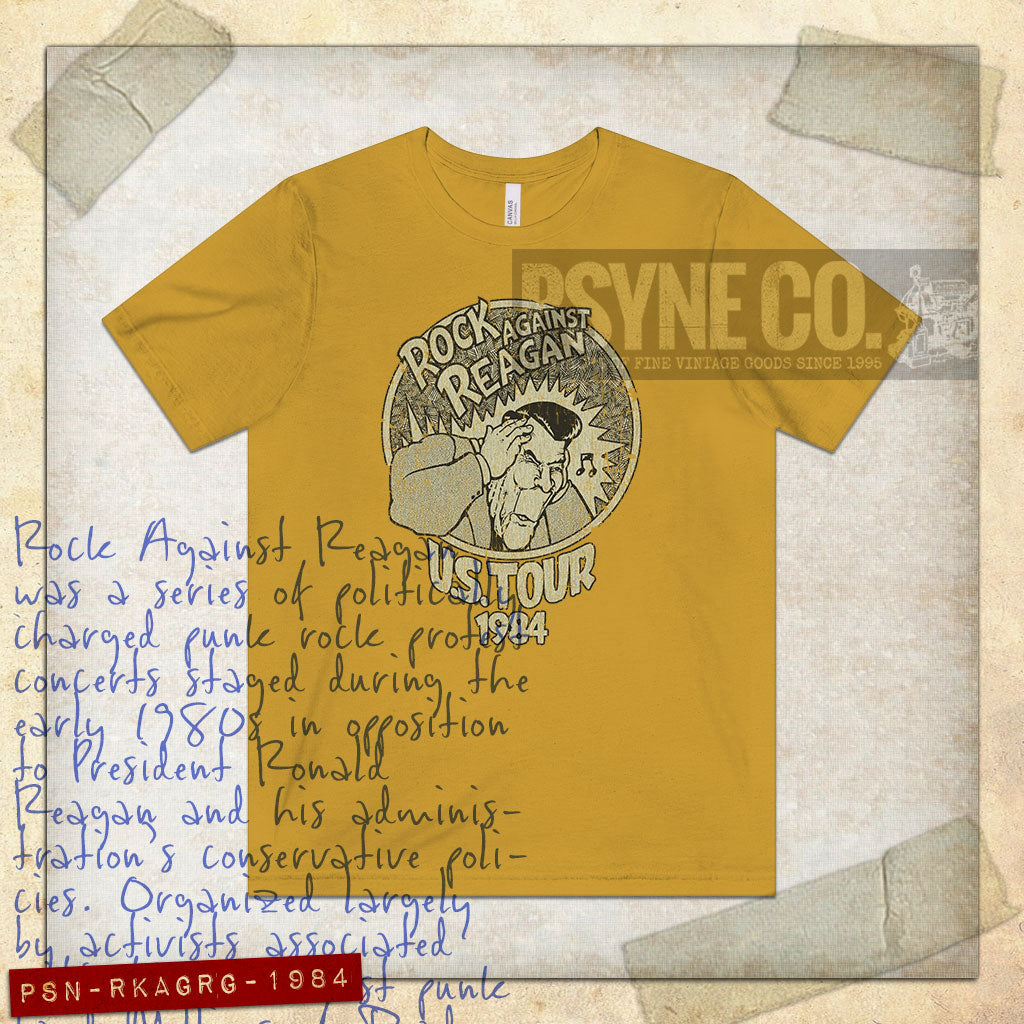 Rock Against Reagan 1984 Vintage Men's T-Shirt