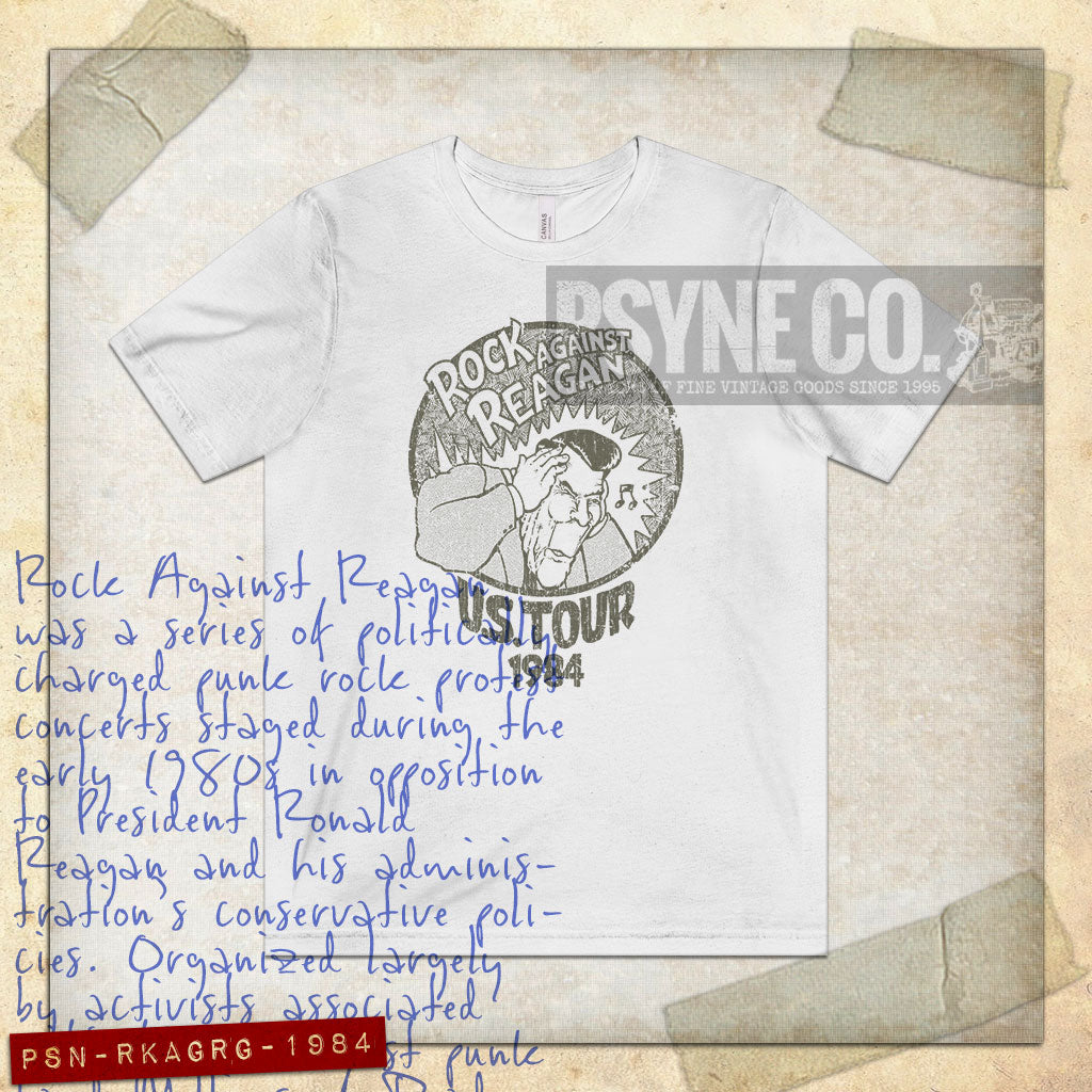 Rock Against Reagan 1984 Vintage Men's T-Shirt
