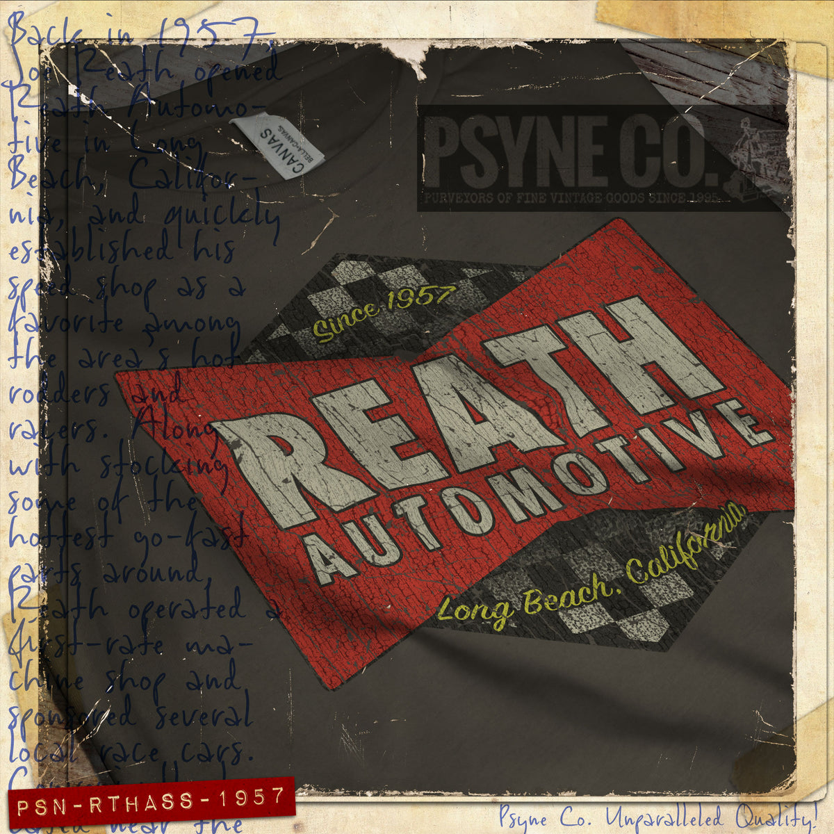 Reath Automotive Speed Shop 1957 Vintage Men's T-Shirt